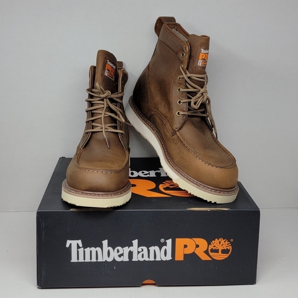Timberland PRO Wedge 6" Soft Moc-Toe Work Boots Size 12 Oil Slip Resistant New - Picture 1 of 11
